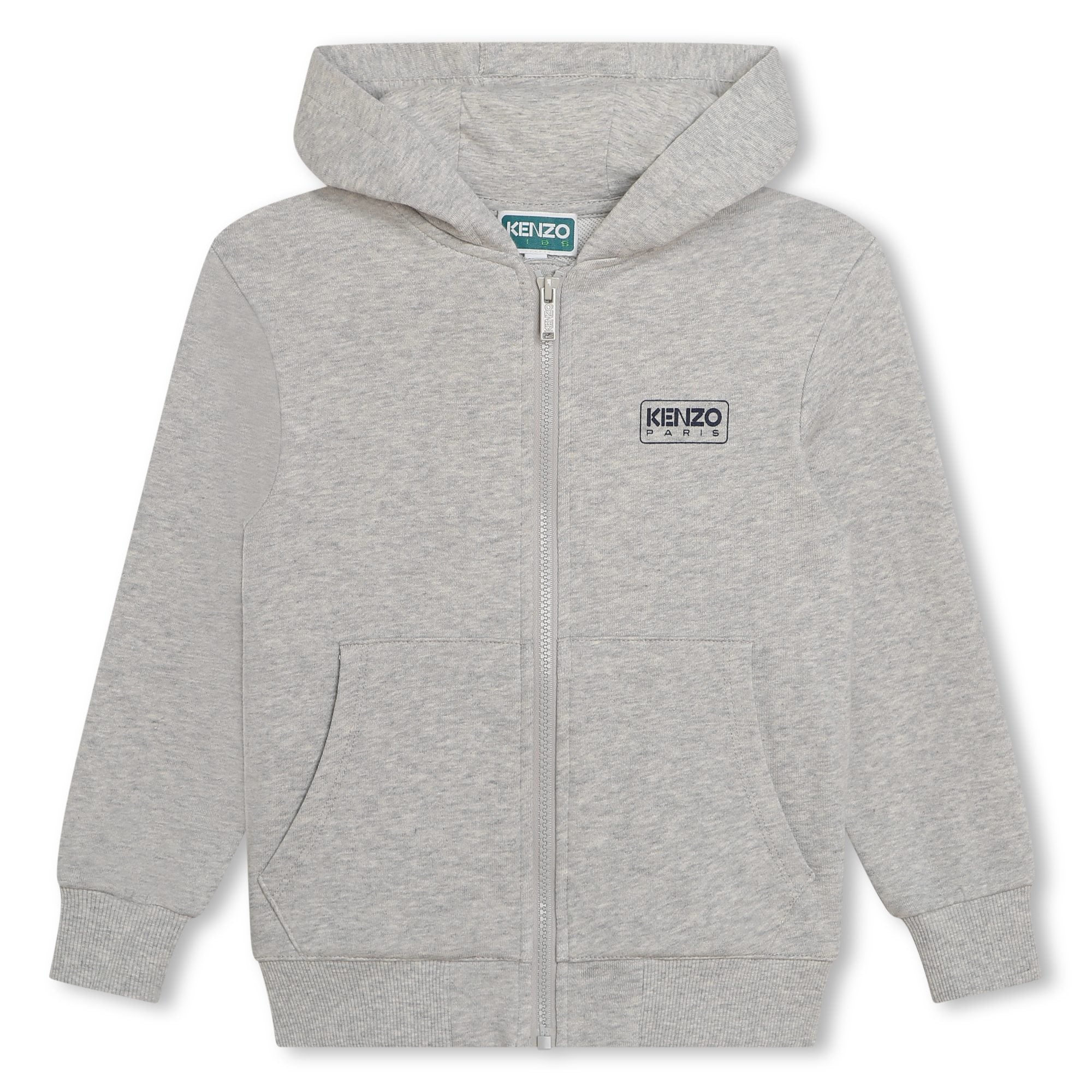 Boys & Girls Grey Cotton Zip-Up Top