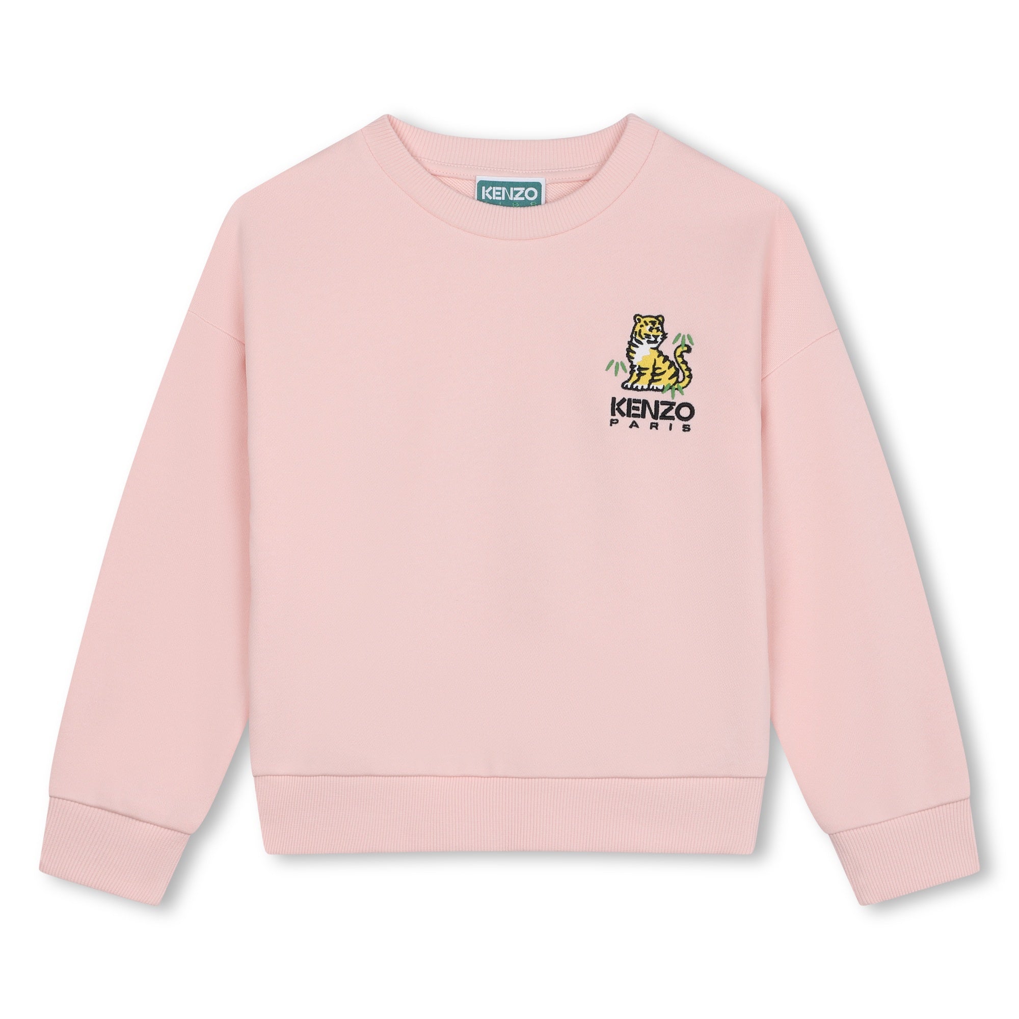 Girls Pink Printed Cotton Sweatshirt