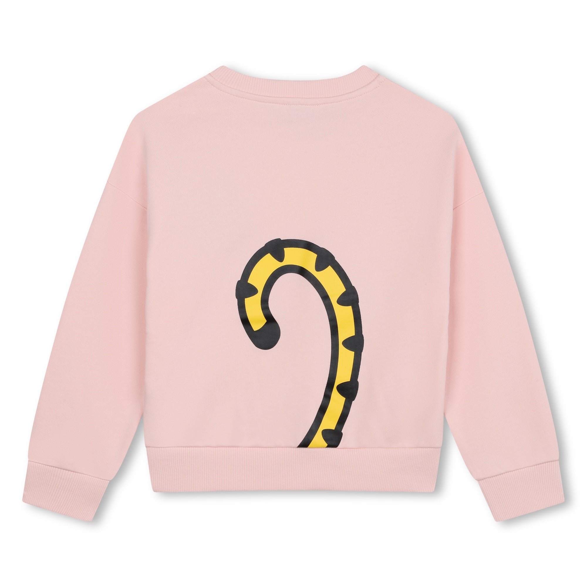 Girls Pink Printed Cotton Sweatshirt