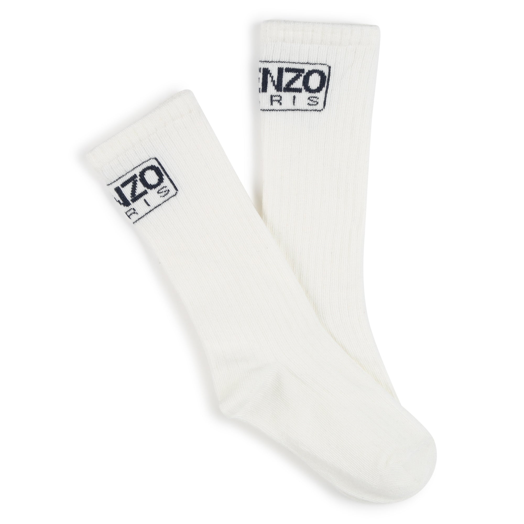 Boys & Girls White Logo Cotton Socks