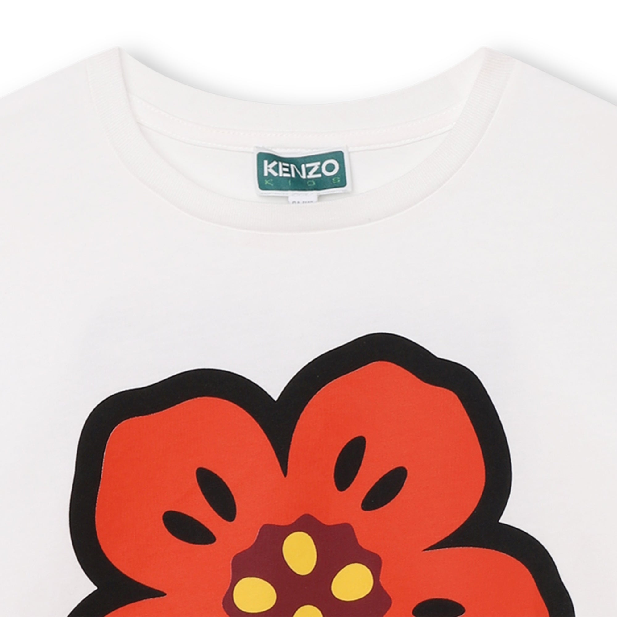 Girls White Printed Cotton T-Shirt