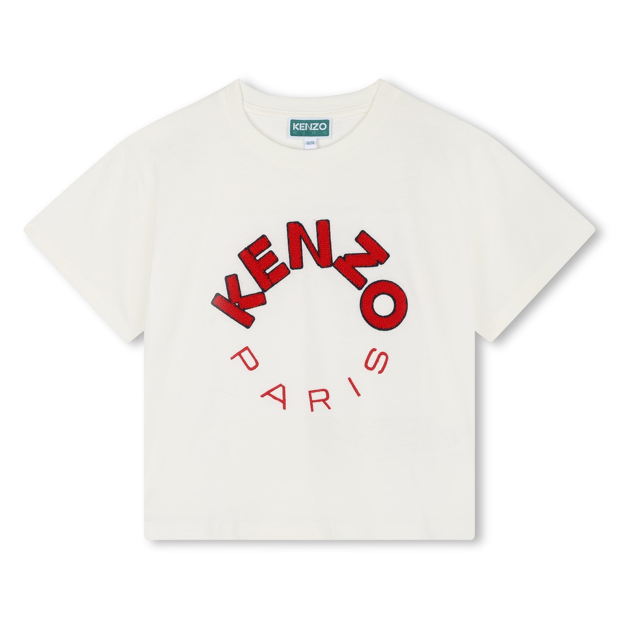 Boys & Girls Ivory Logo Cotton T-Shirt