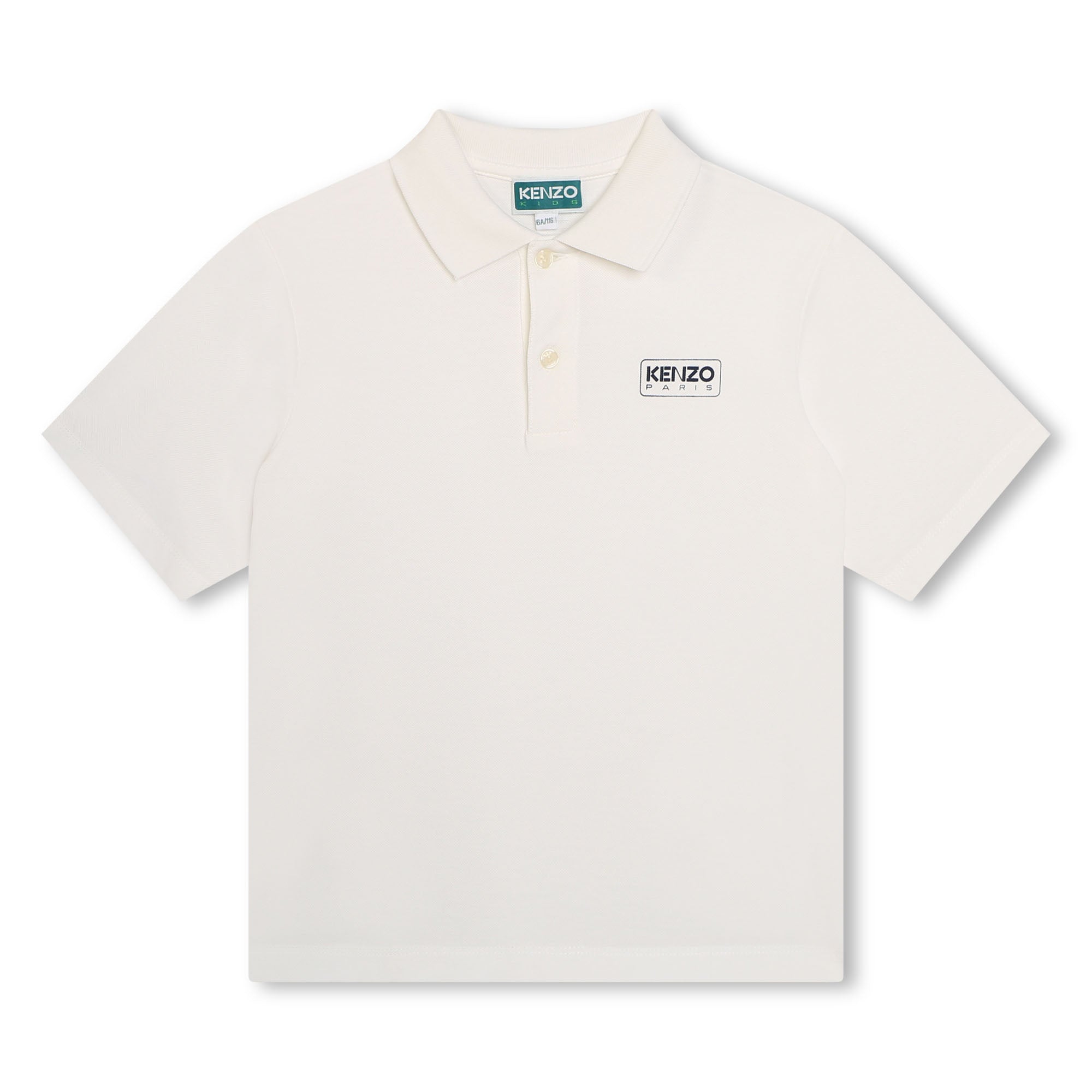 Boys White Cotton Polo Shirt