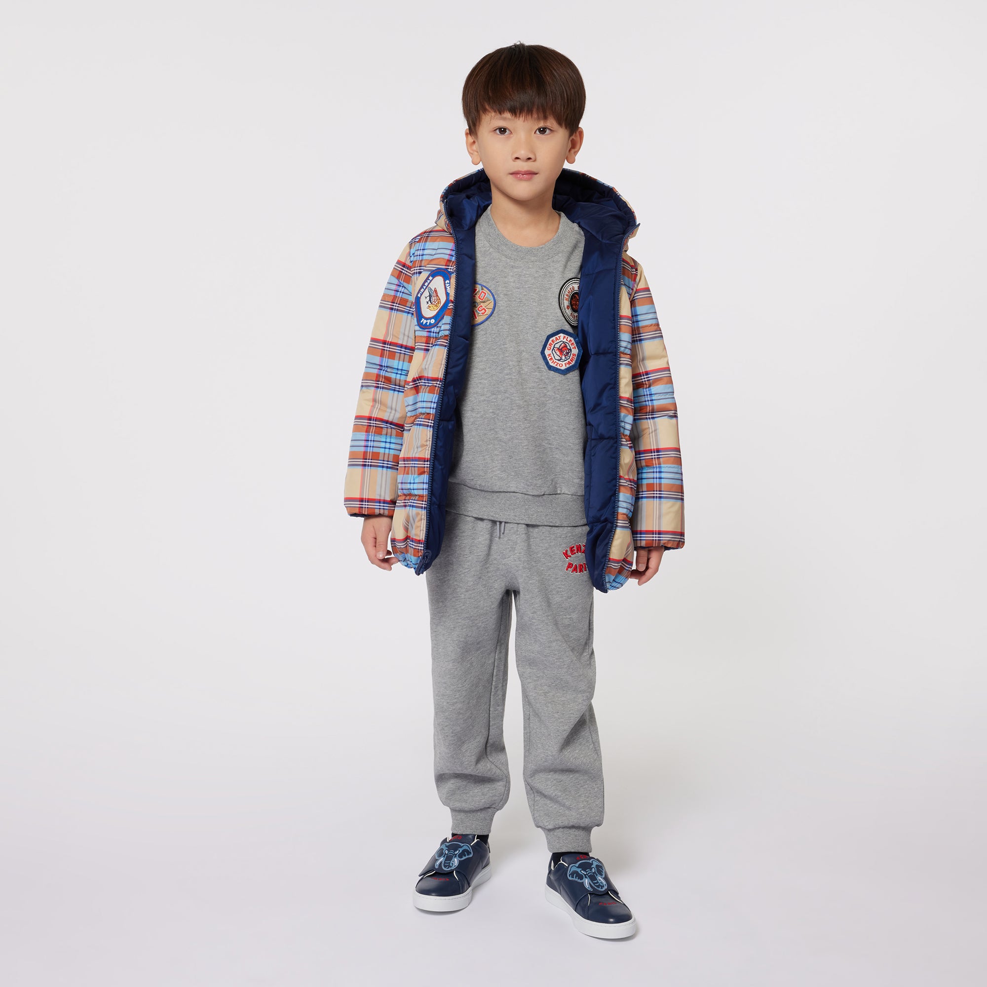 Boys Grey Cotton Trousers