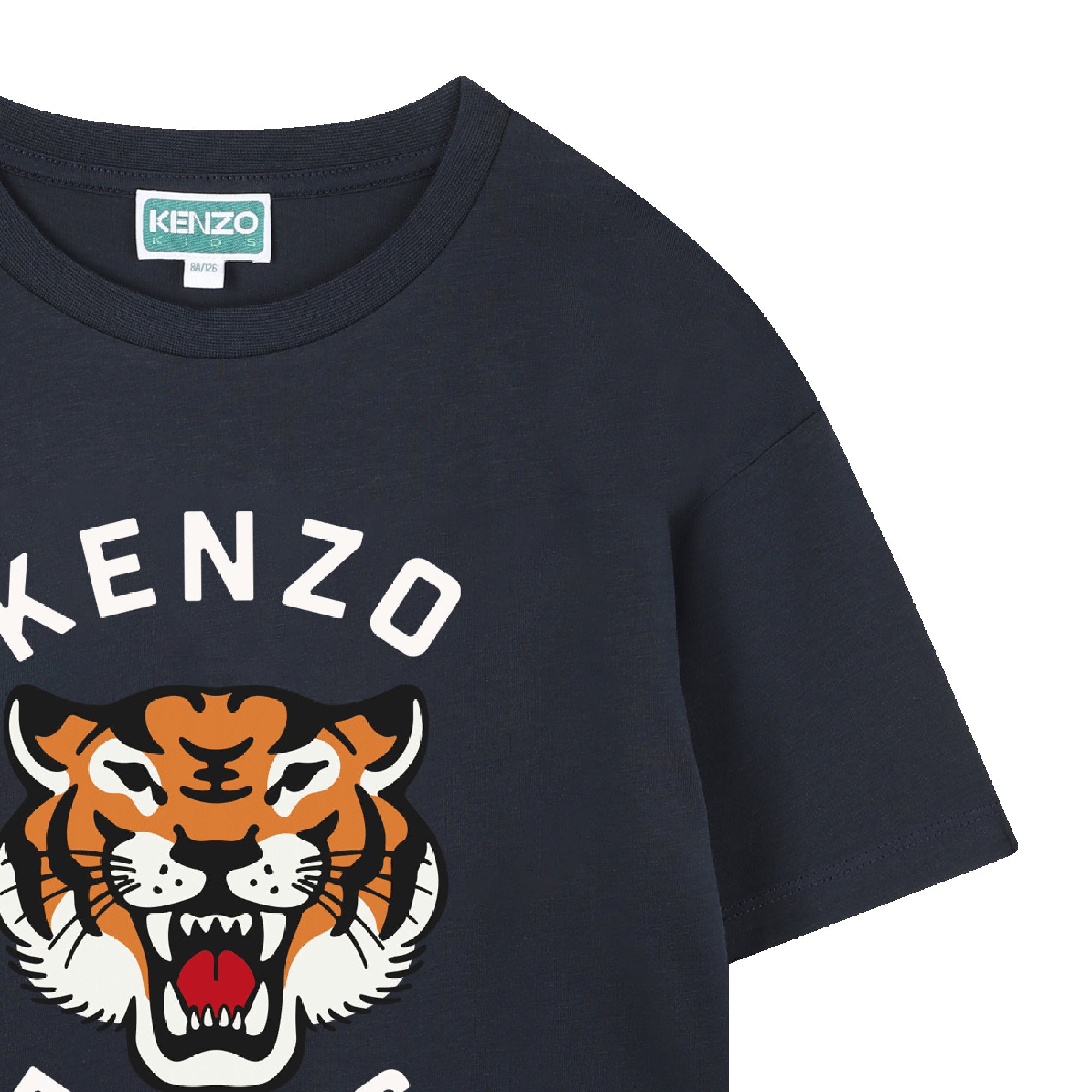 Boys & Girls Dark Blue Printed Cotton T-Shirt