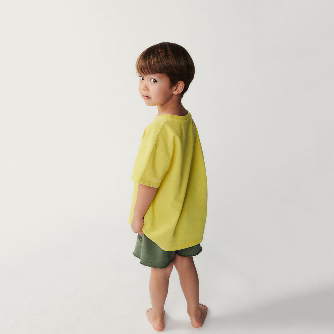 Boys & Girls Yellow Logo Cotton T-Shirt