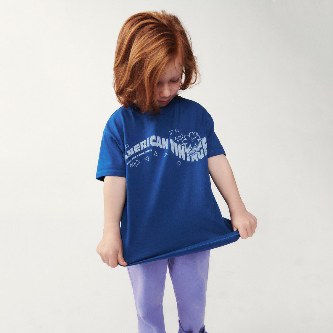 Boys & Girls Blue Logo Cotton T-Shirt