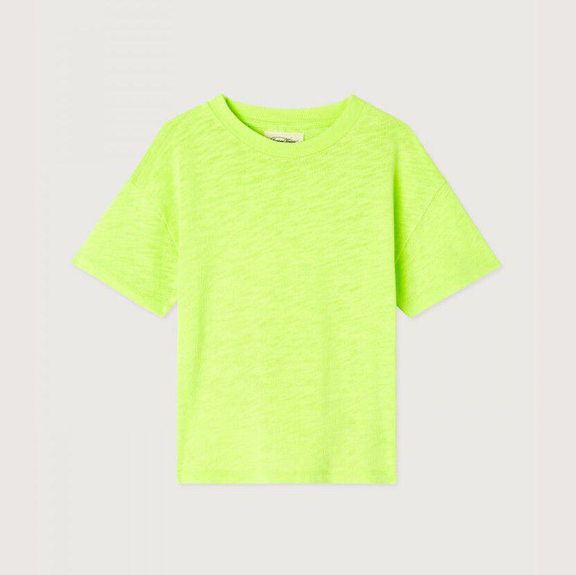 Boys & Girls Fluo Green Cotton T-Shirt