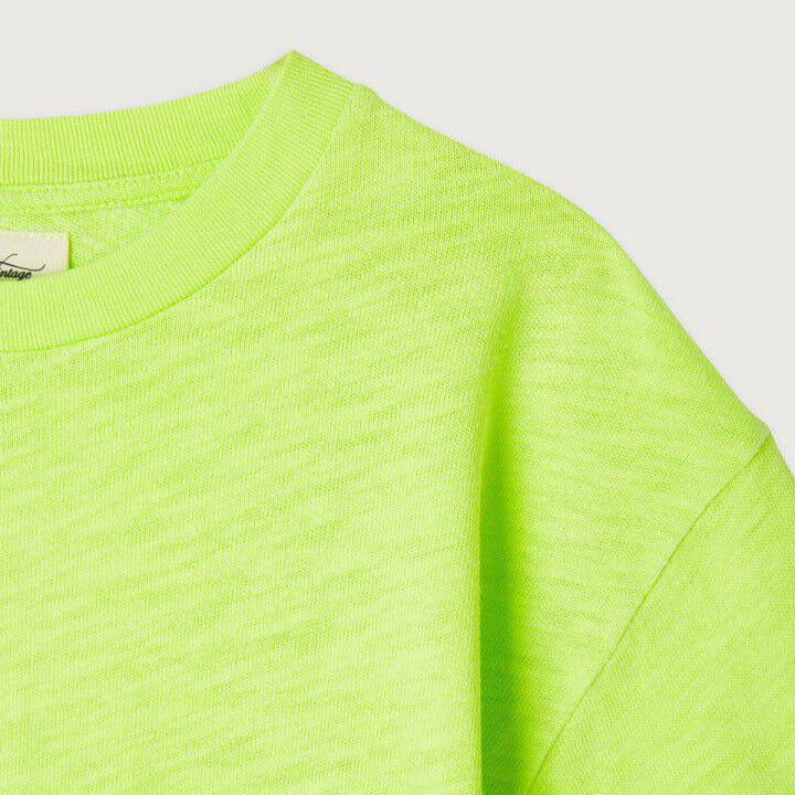 Boys & Girls Fluo Green Cotton T-Shirt