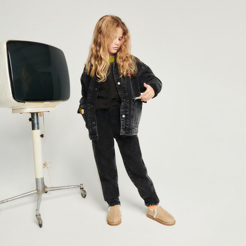 Boys & Girls Black Denim Trousers