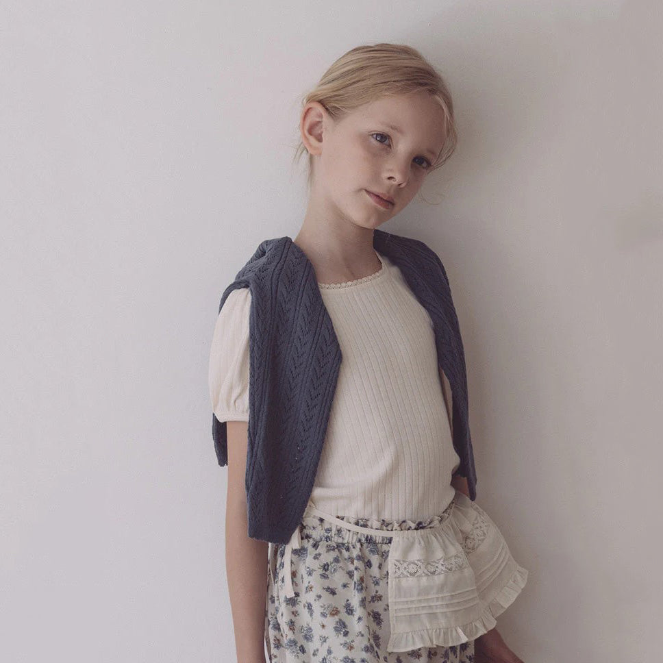 Girls Deep Blue Knit Cardigan