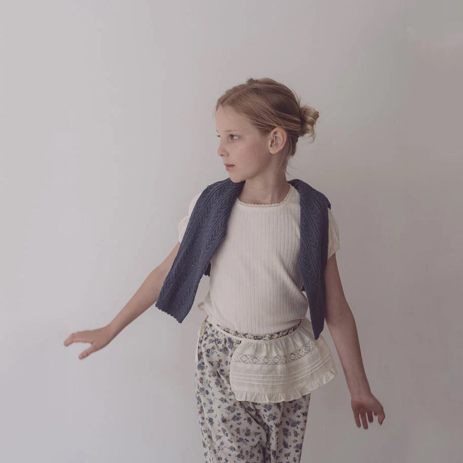 Girls Deep Blue Knit Cardigan