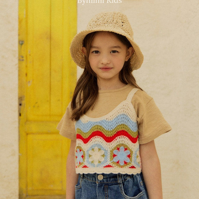 Girls Multicolor Knit Vest