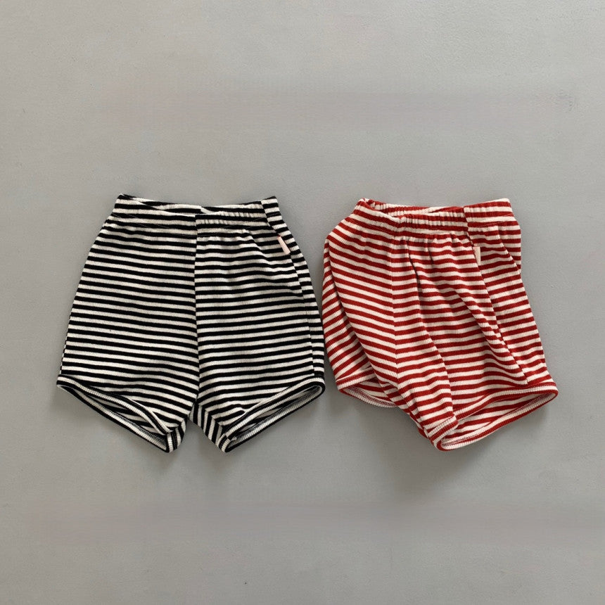 Boys & Girls Red Stripes Cotton Shorts