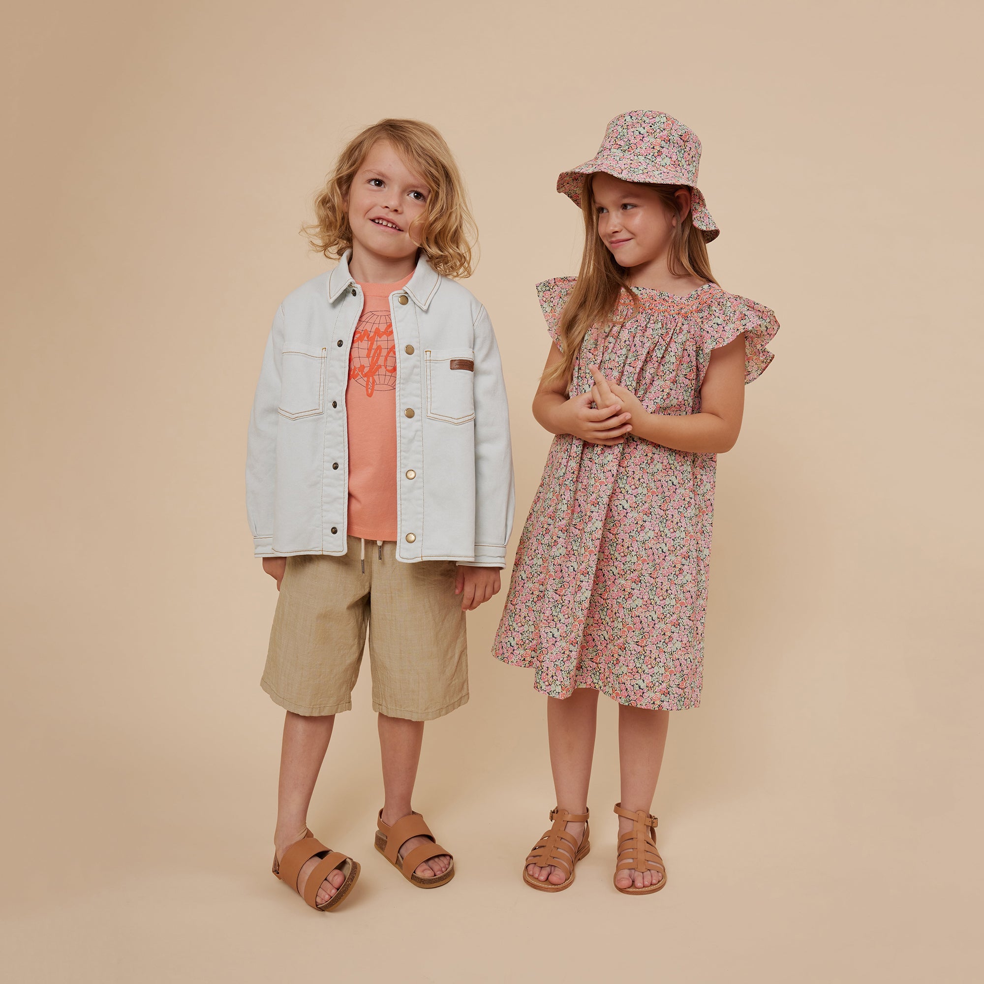 Girls Pink Floral Cotton Dress
