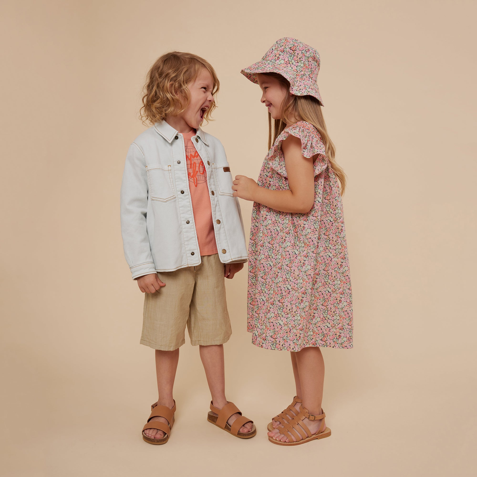 Girls Pink Floral Cotton Dress