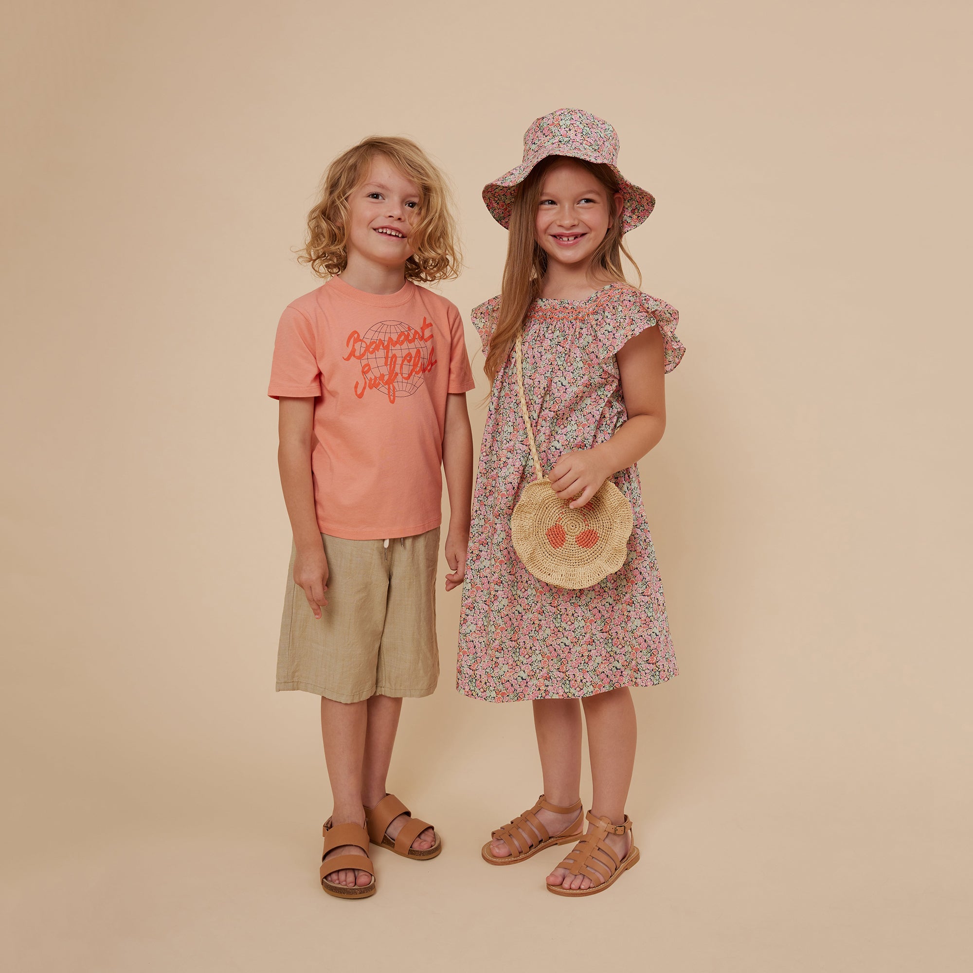 Girls Pink Floral Cotton Dress