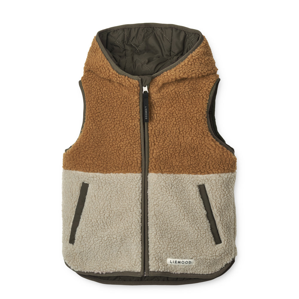 Boys & Girls Brown Reversible Gilet