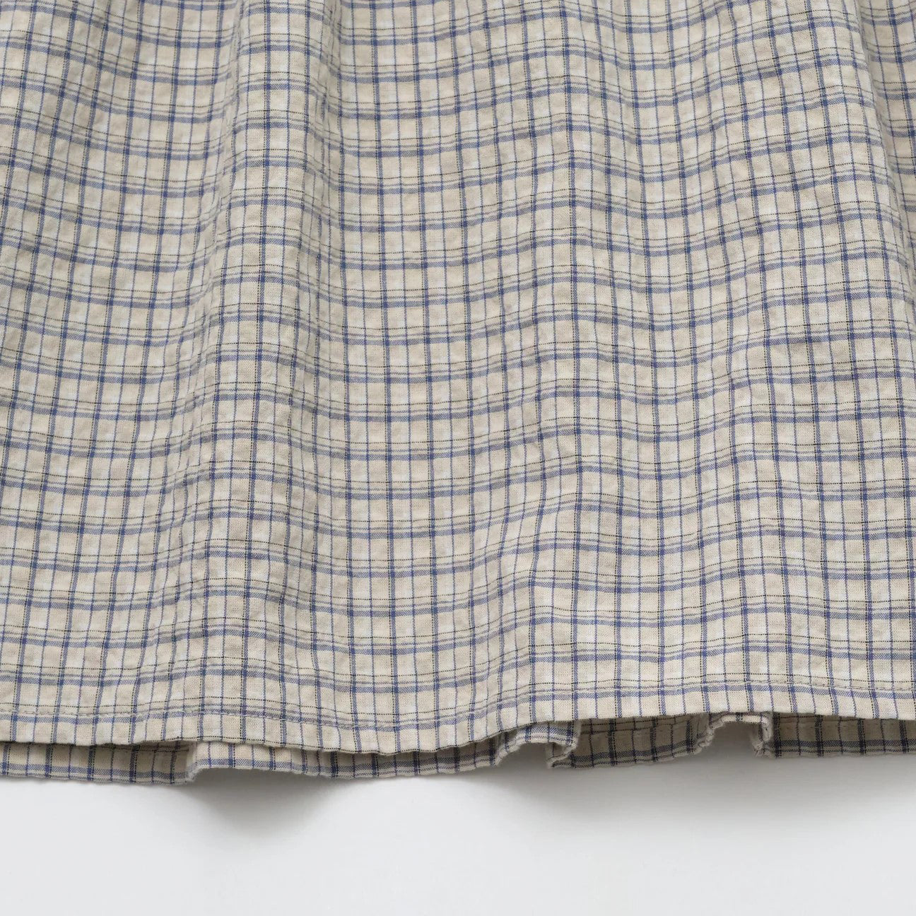 Girls Doll Collar Blue Plaid Cotton Dress
