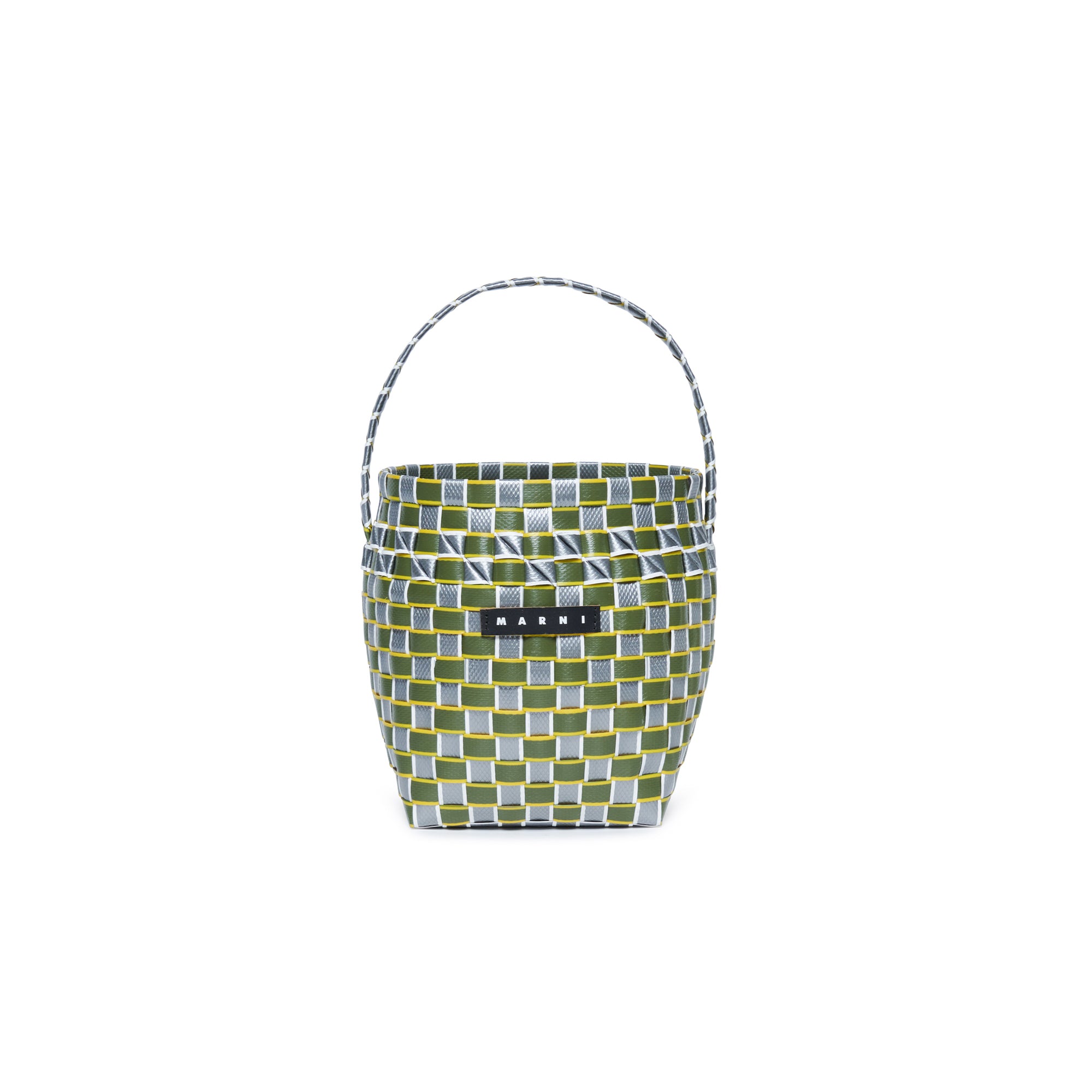 Girls Green Woven Bucket Bag