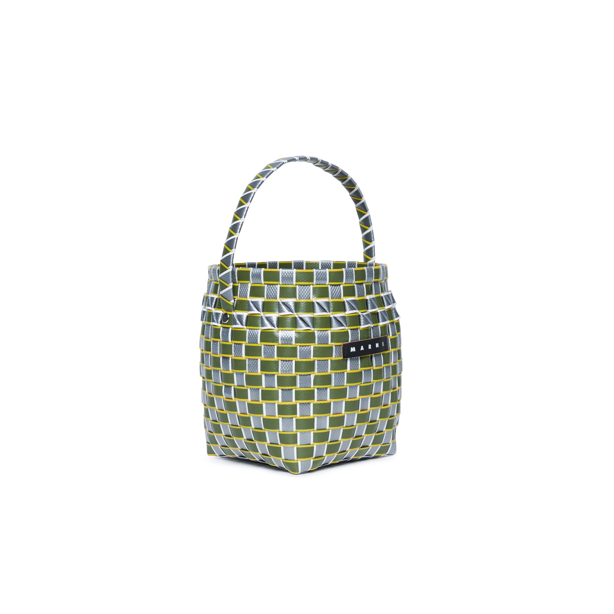 Girls Green Woven Bucket Bag