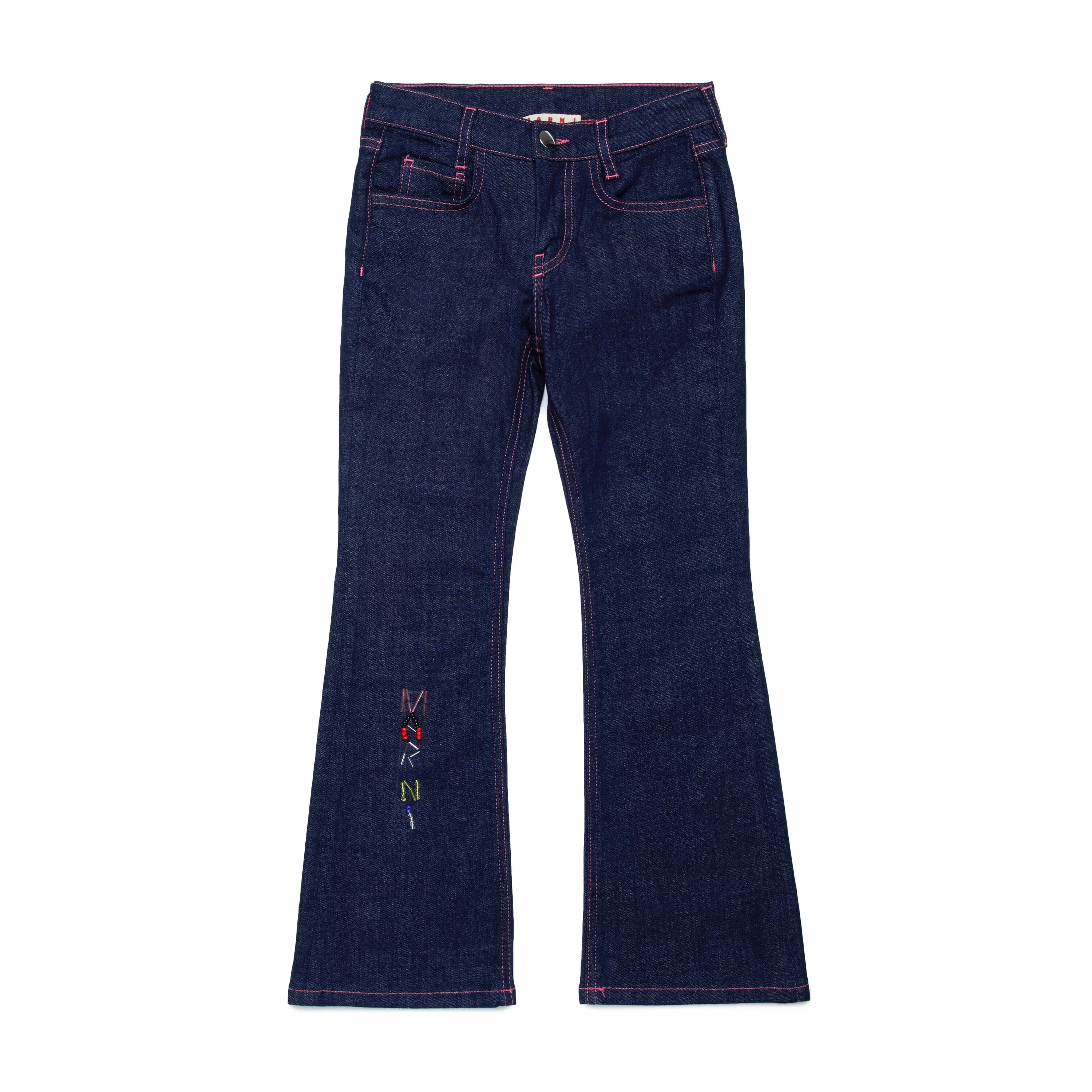 Girls Dark Blue Denim Trousers