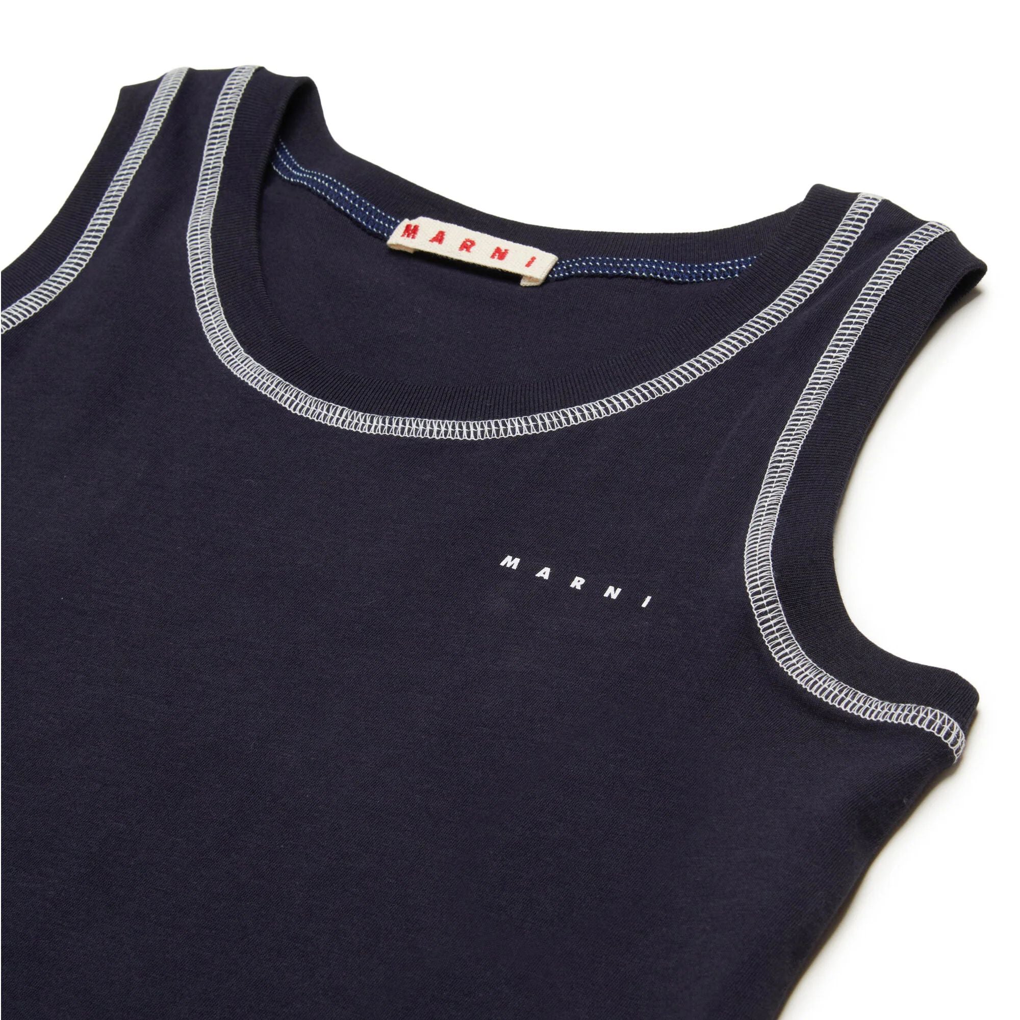 Boys Navy Cotton Vest