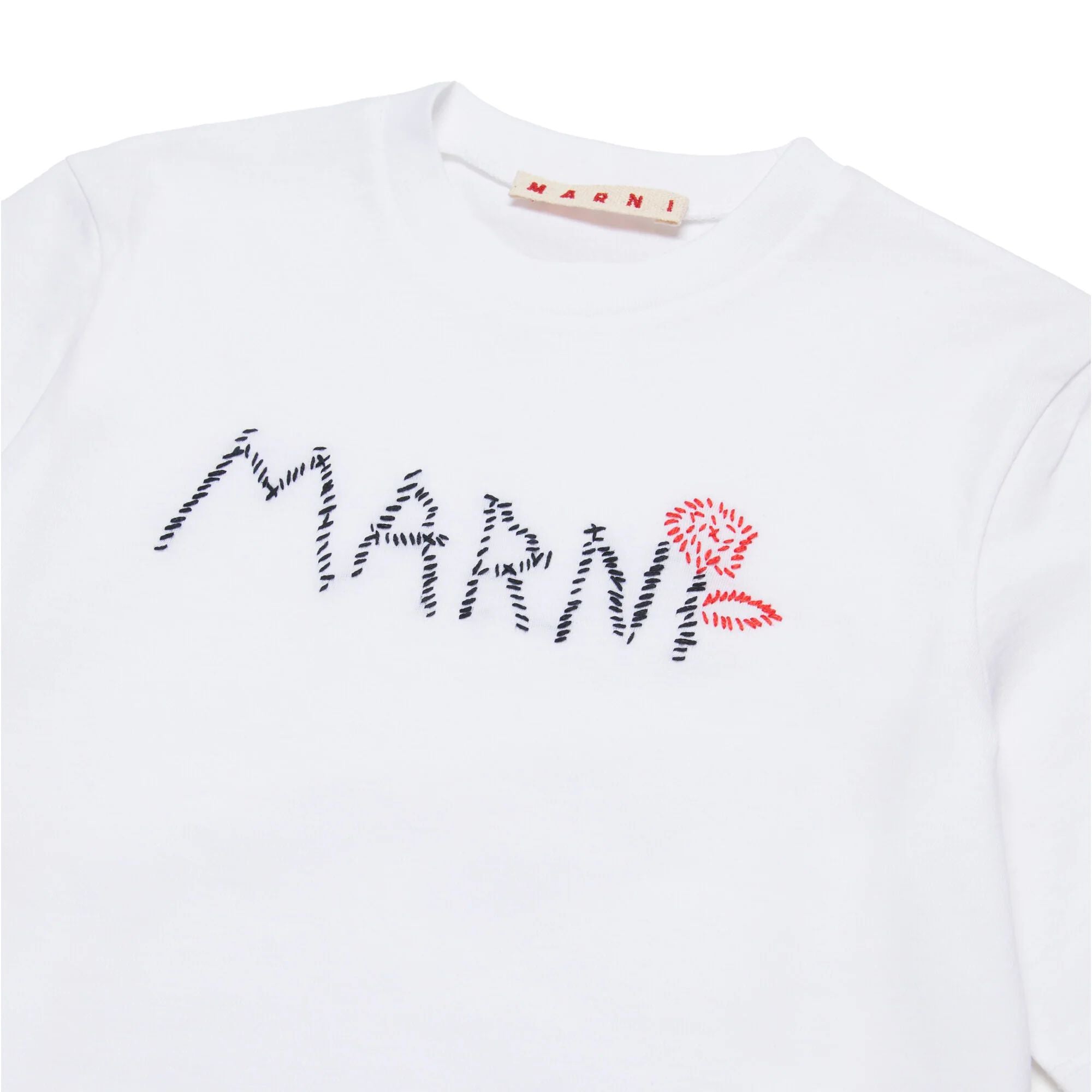 Girls White Logo Cotton T-Shirt