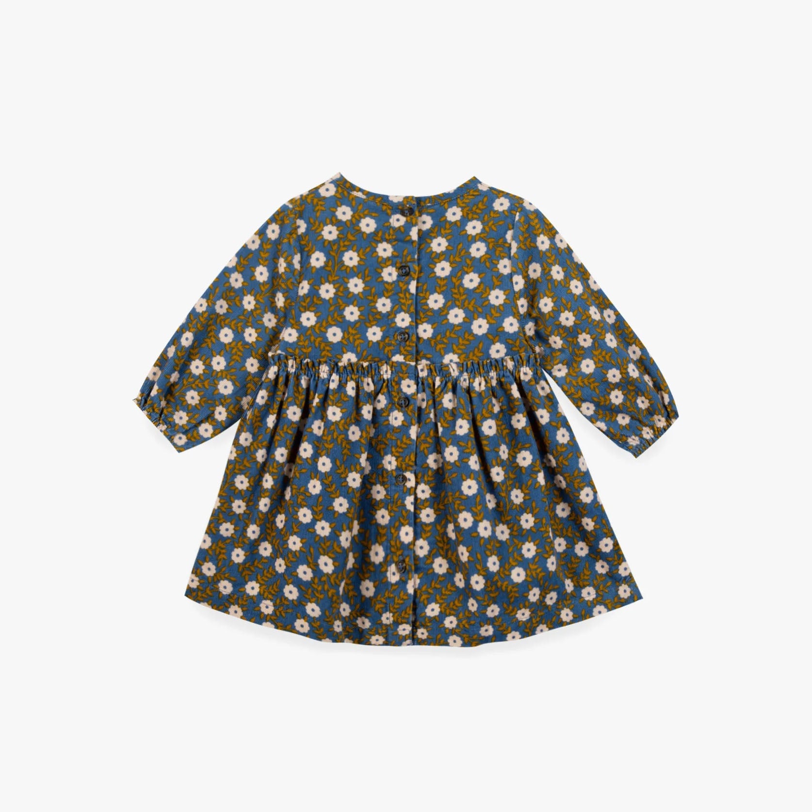 Baby Girls Blue Floral Cotton Dress