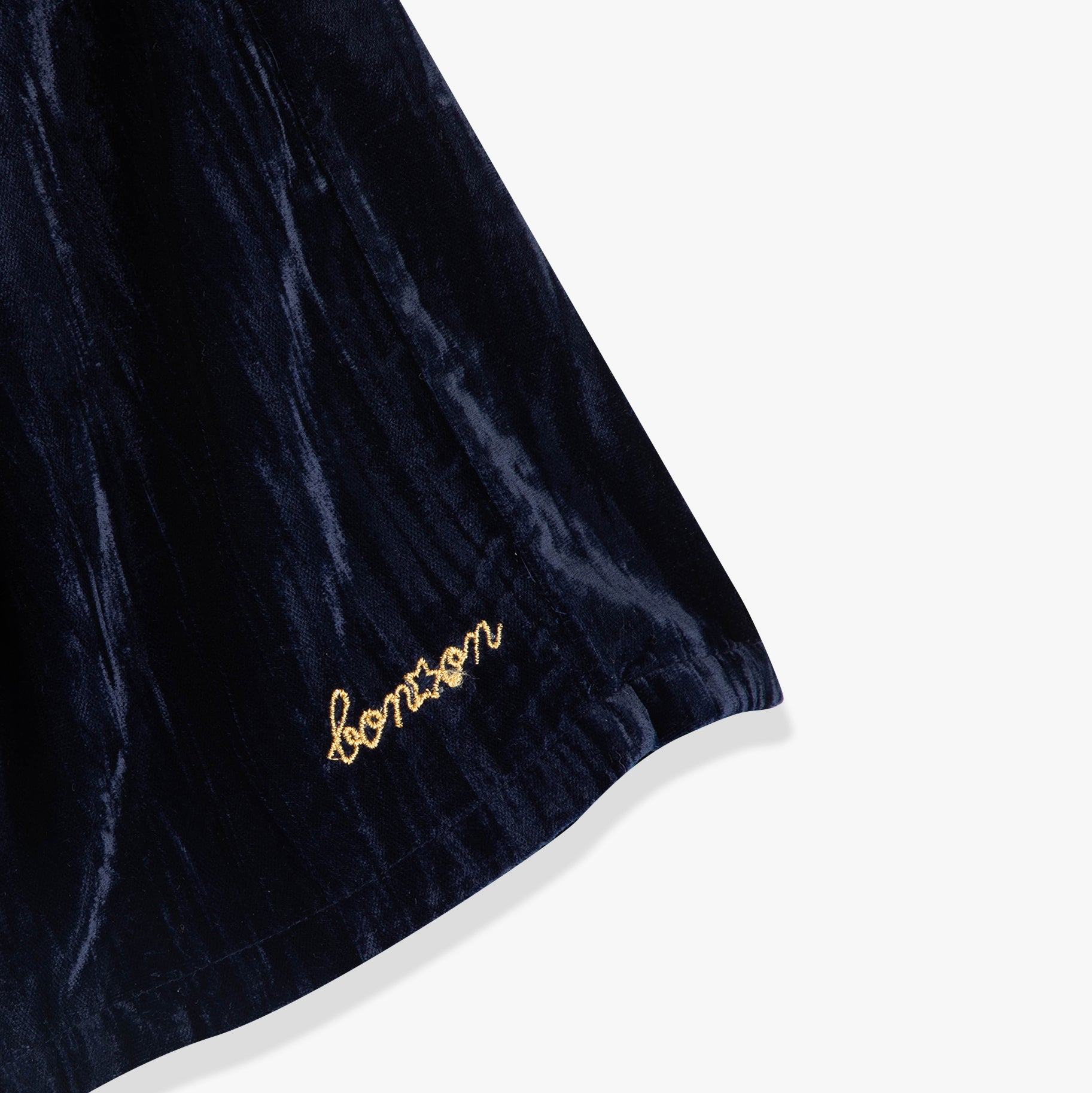 Girls Navy Velvet Skirt