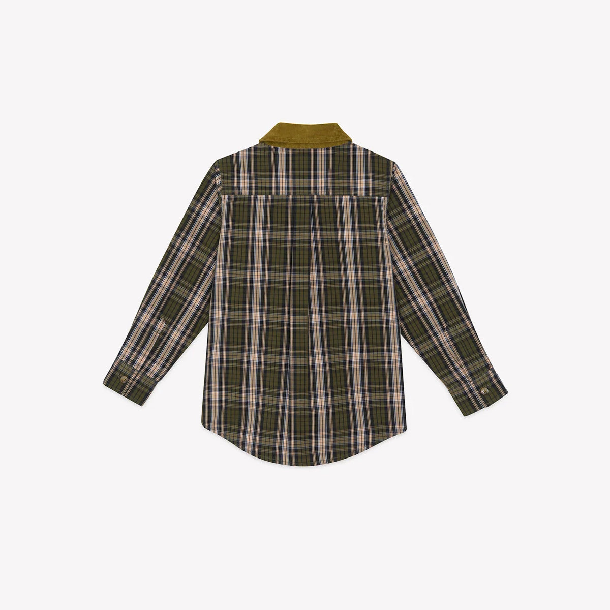 Boys Khaki Check Cotton Shirt