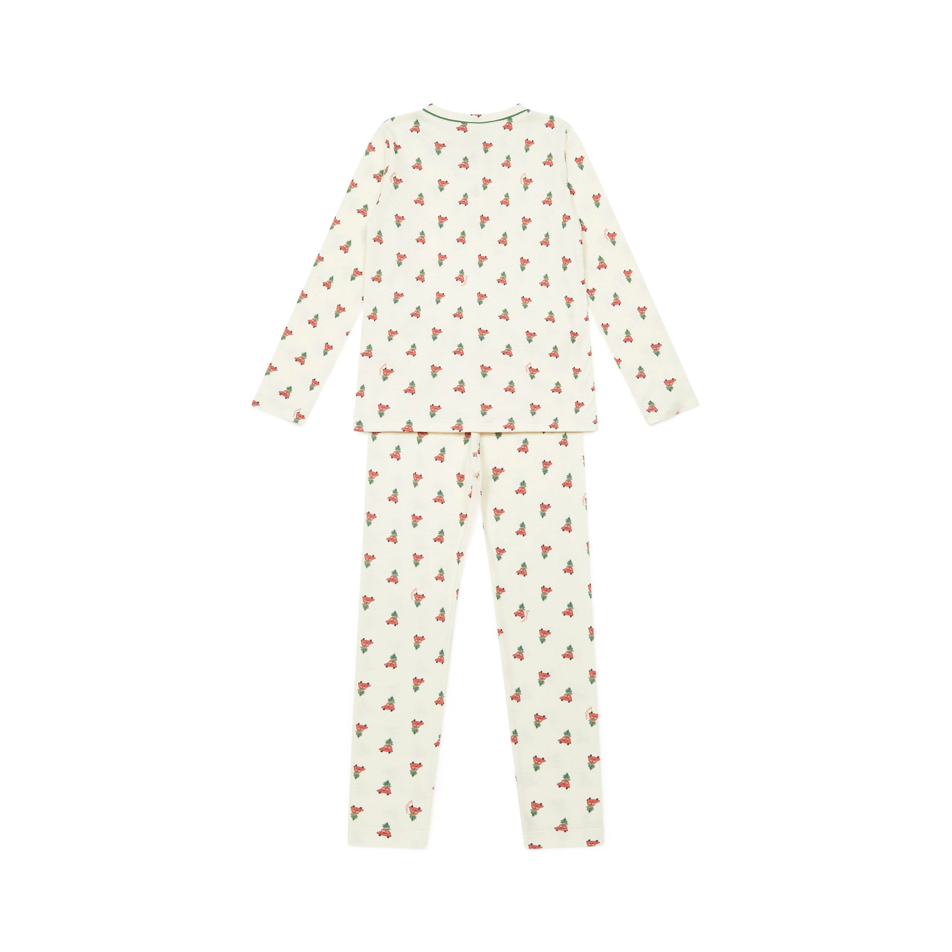 Boys White Printed Cotton Nightwear Set