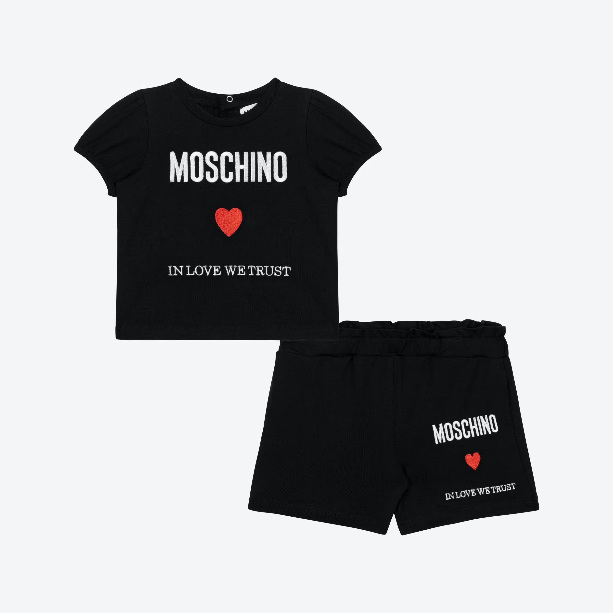 Baby Girls Black Logo Cotton Set