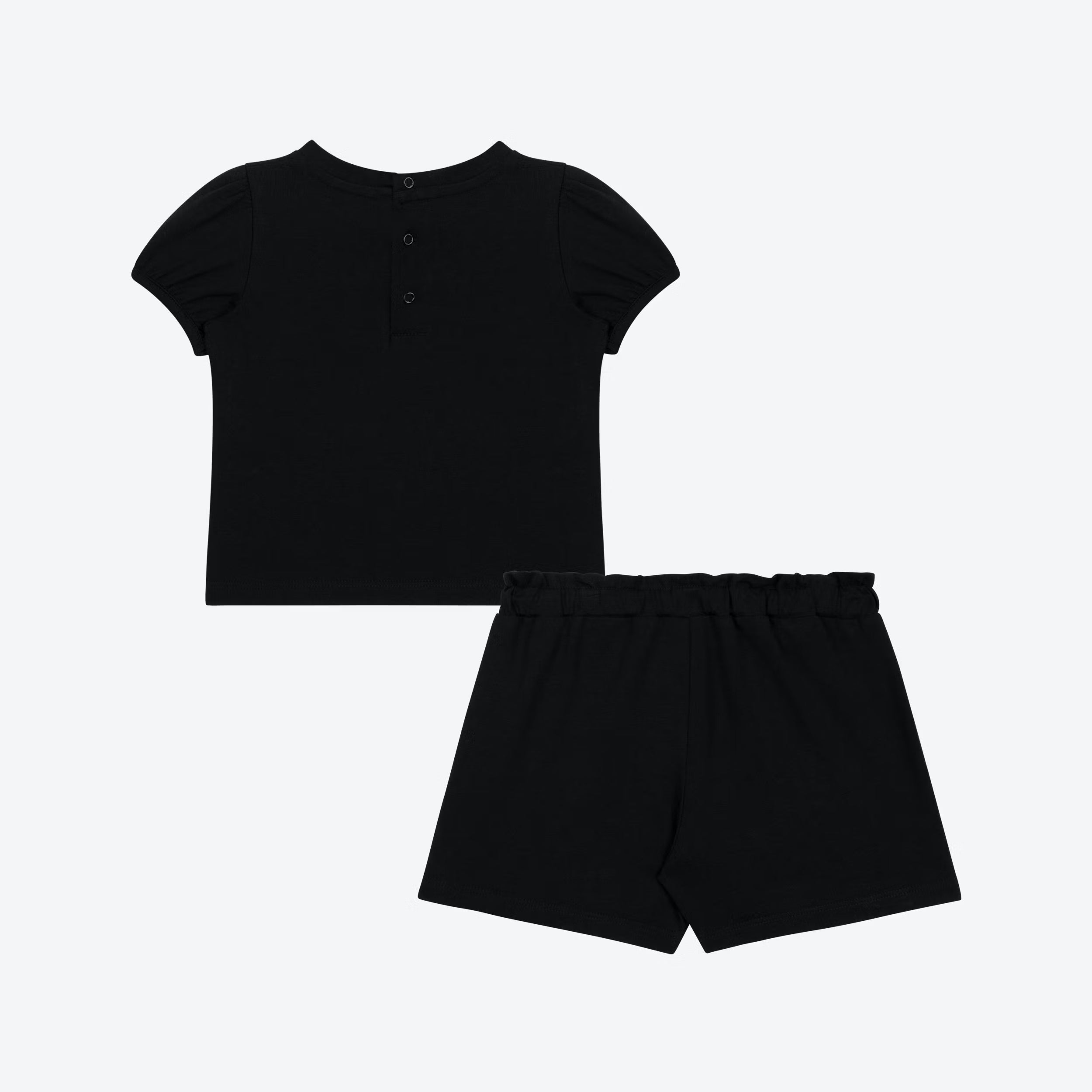 Baby Girls Black Logo Cotton Set