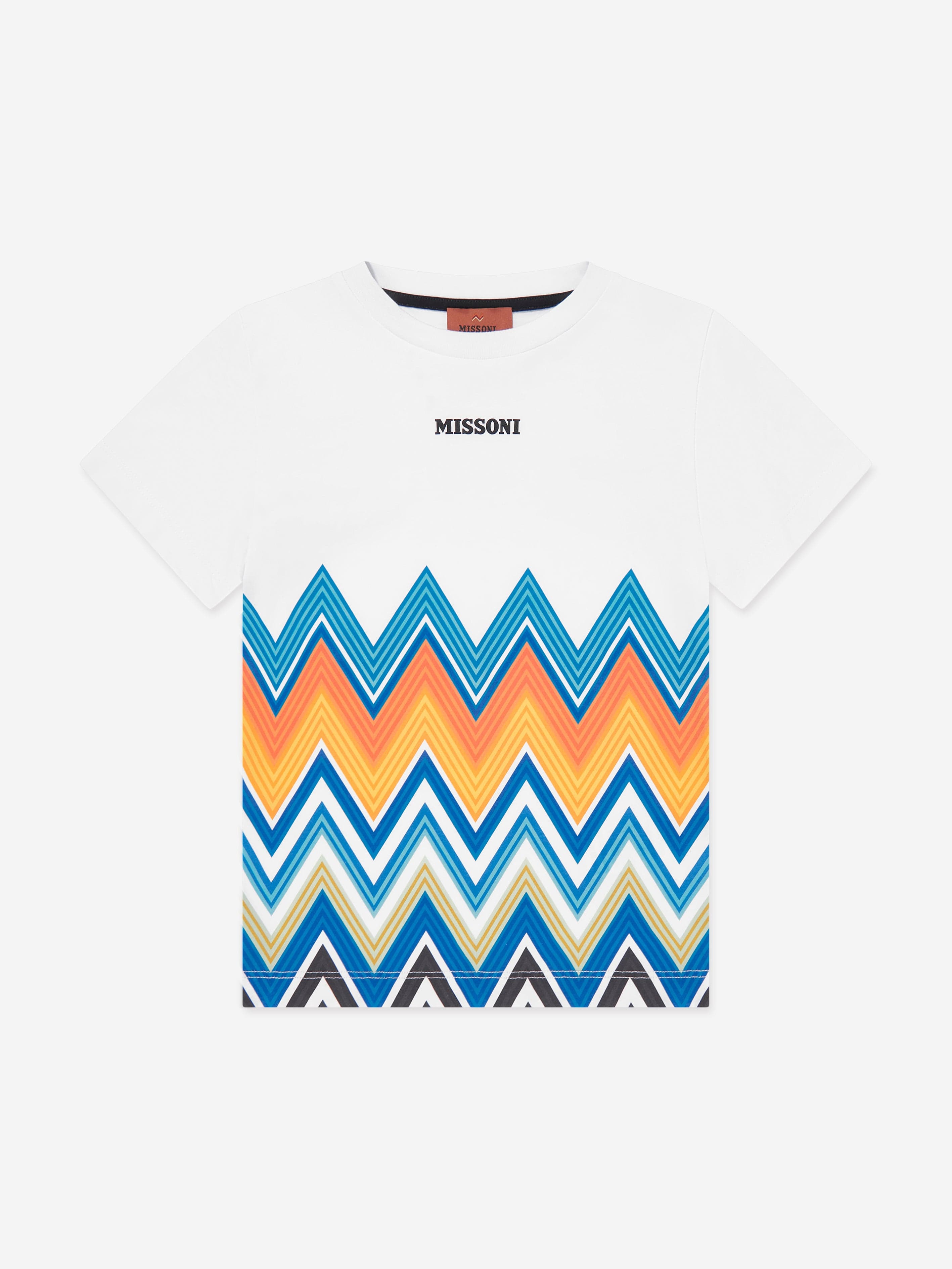 Boys Zigzag Print T-Shirt in White