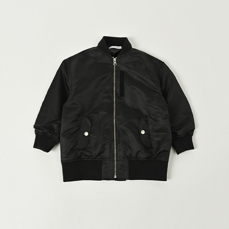 Boys & Girls Black Zip-Up Jacket