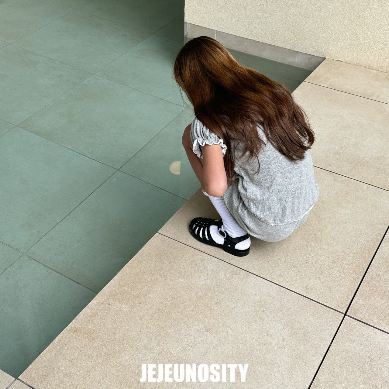 Girls Grey Cotton Shorts
