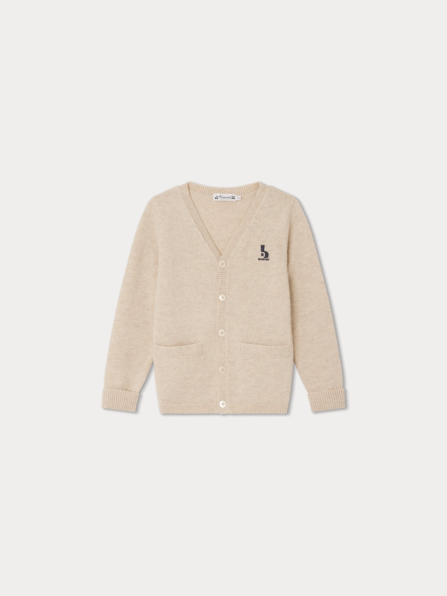 Boys Beige Wool Cardigan