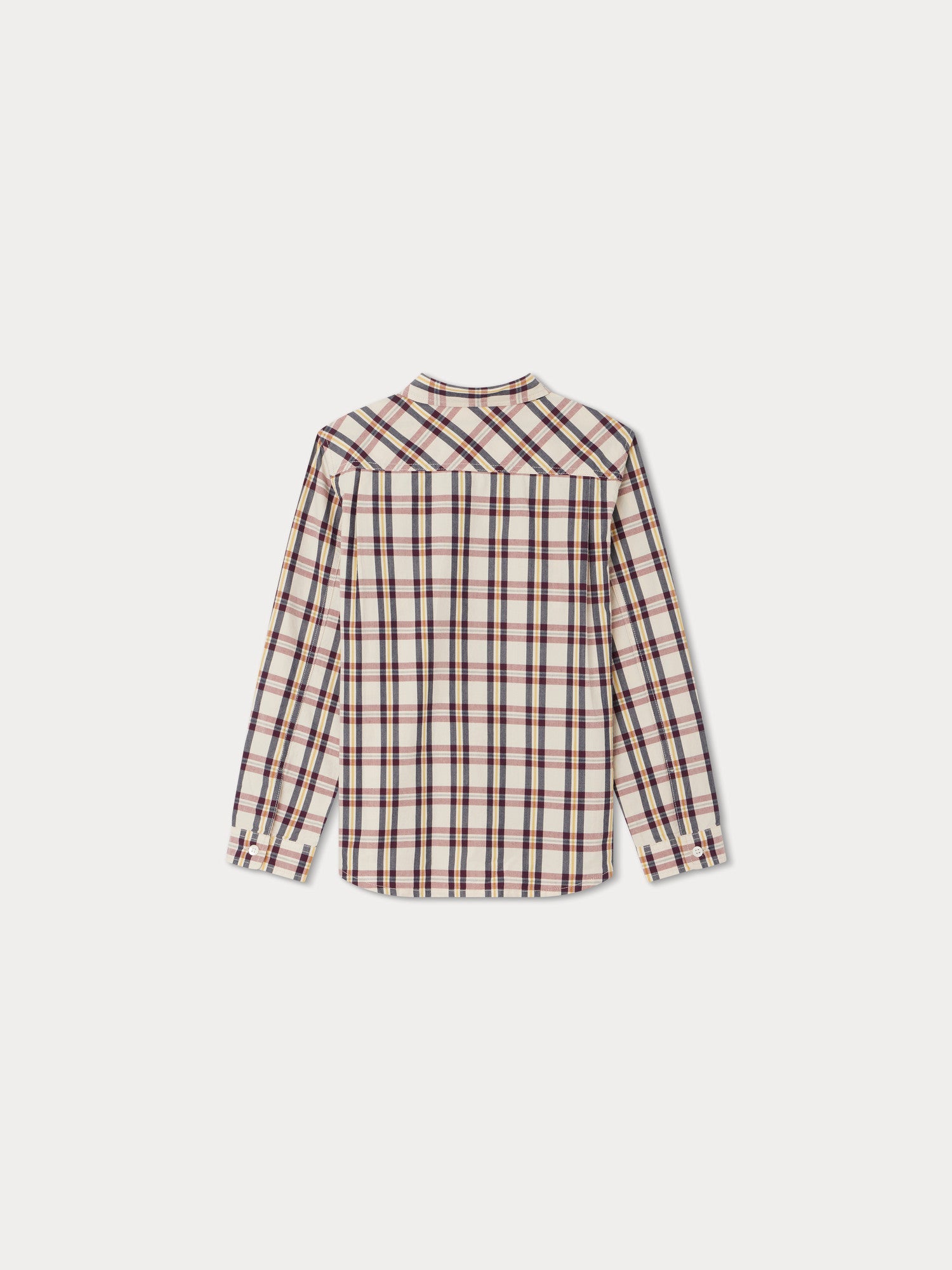 Boys Beige Check Cotton Shirt