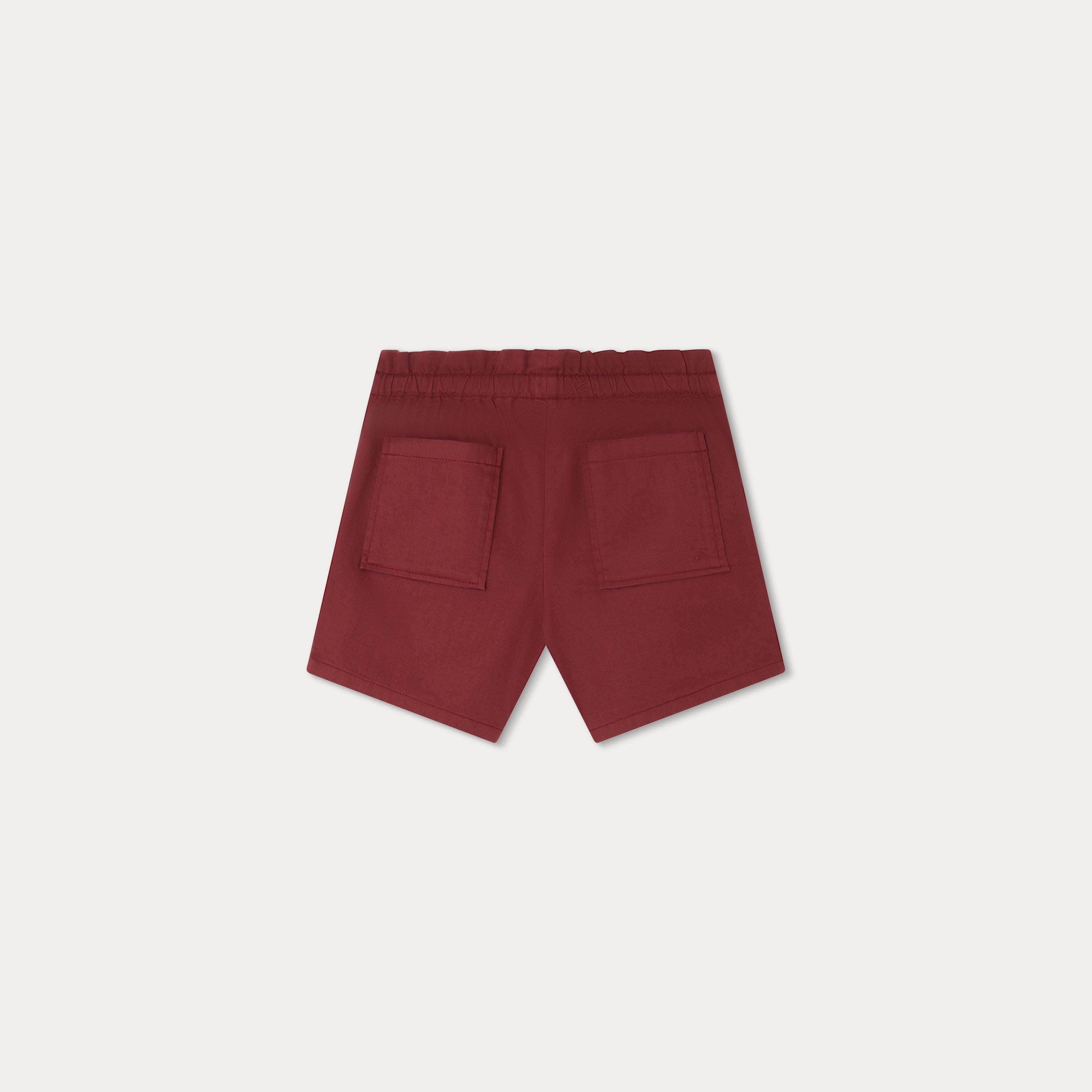 Girls Wine Red Cotton Shorts