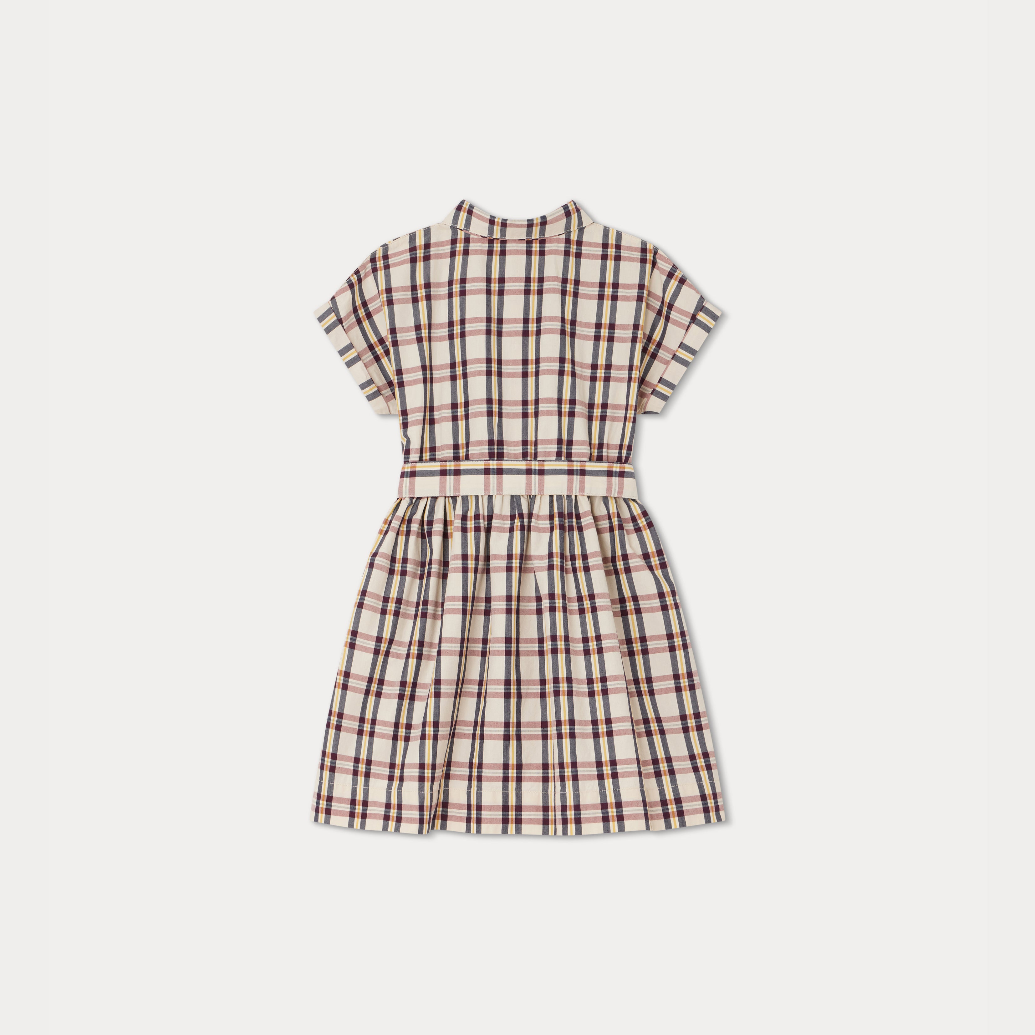 Girls Pink Check Cotton Dress