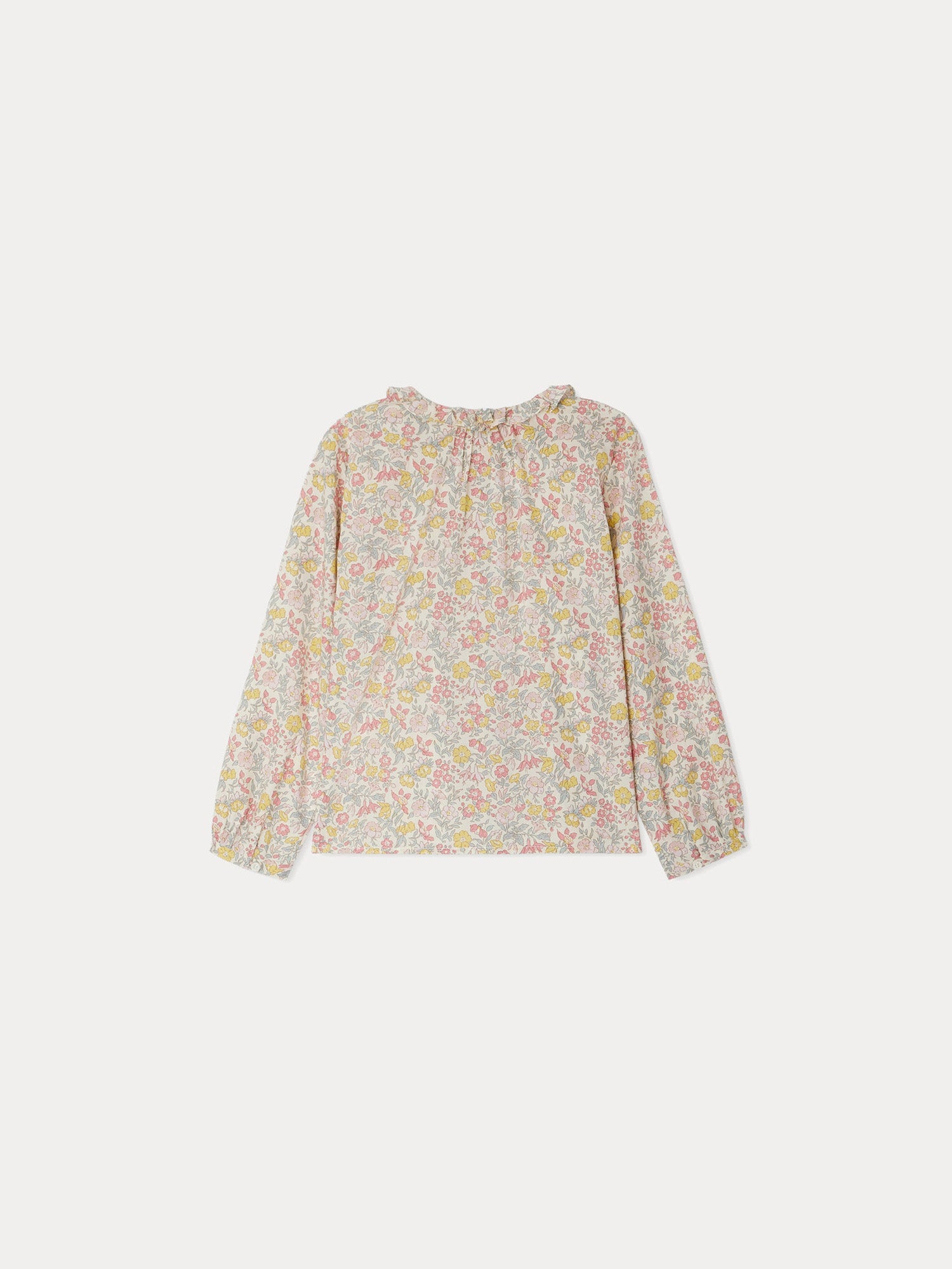 Girls Pink Floral Cotton Shirt