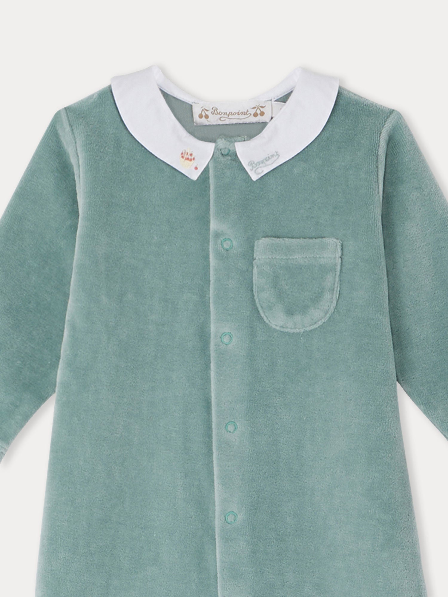 Baby Boys & Girls Green Cotton Babysuit