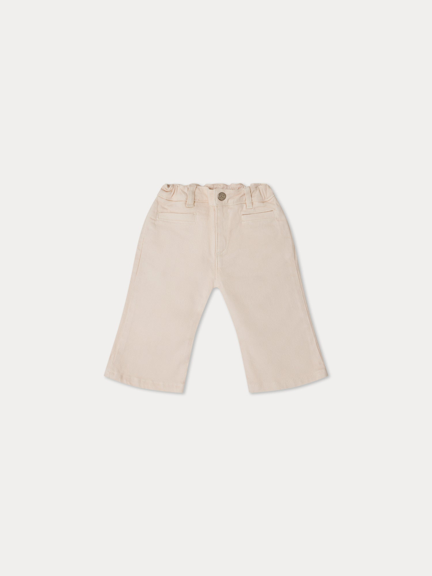 Baby Girls White Cotton Trousers