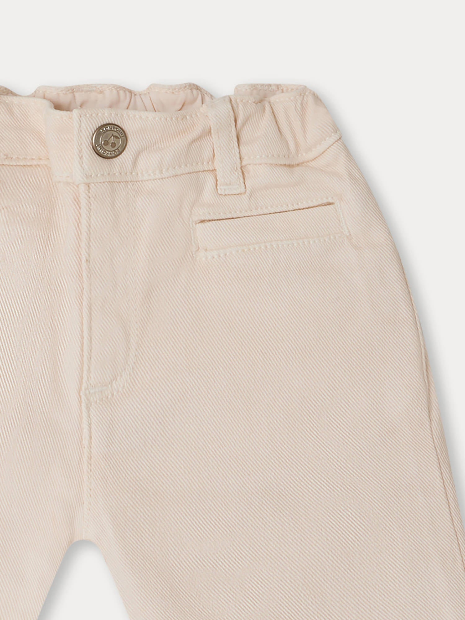 Baby Girls White Cotton Trousers