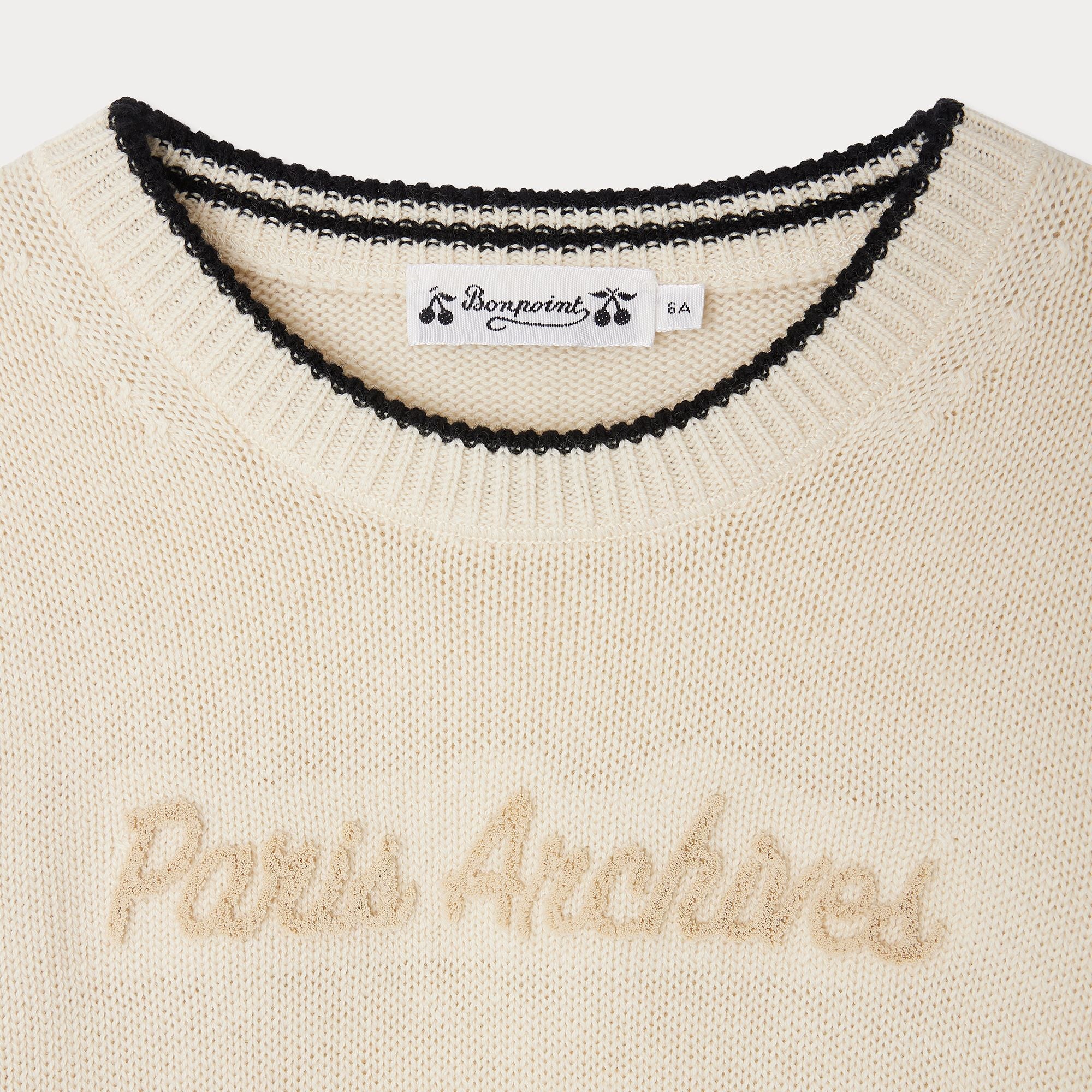 Boys Ivory Knit Wool Sweater