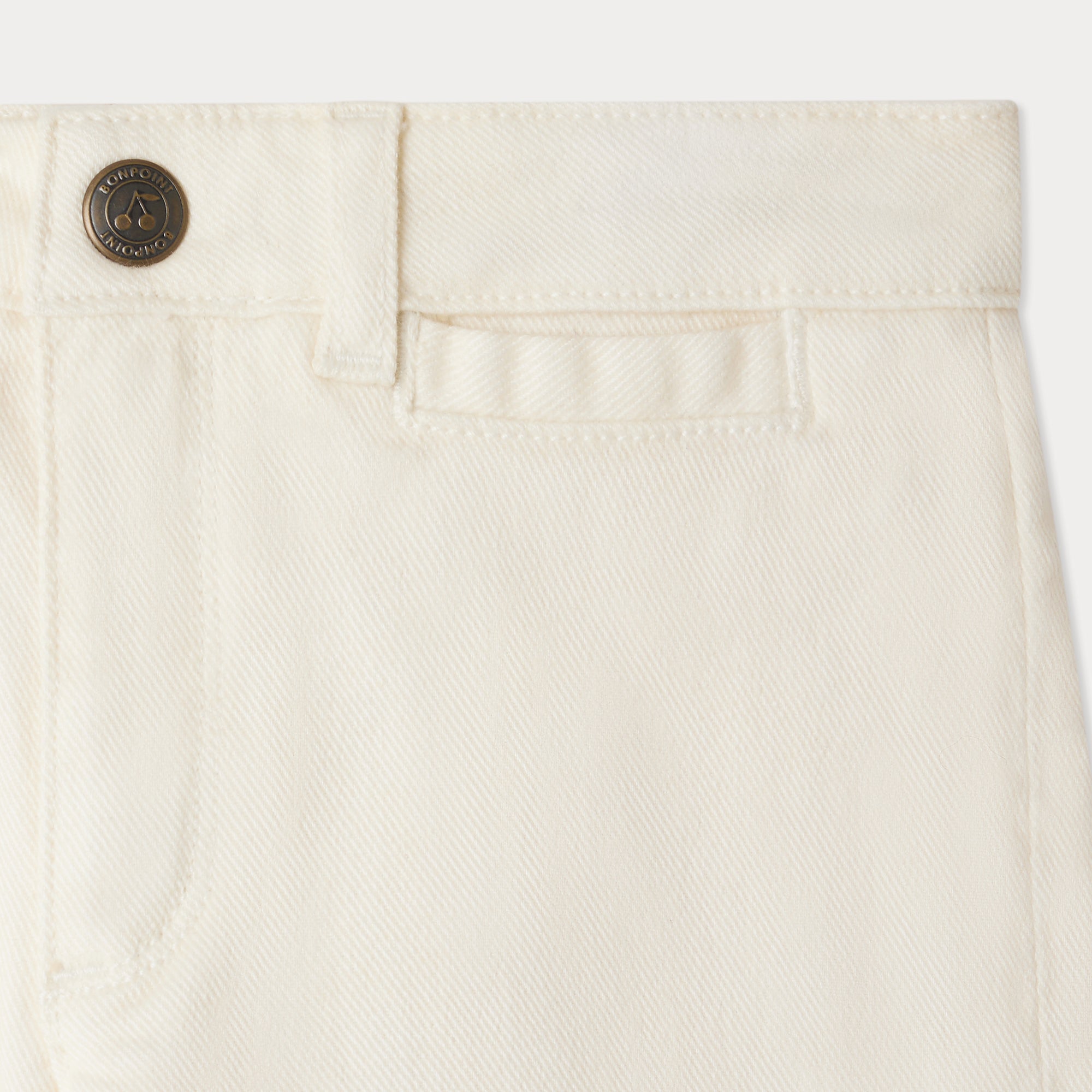 Girls White Denim Trousers