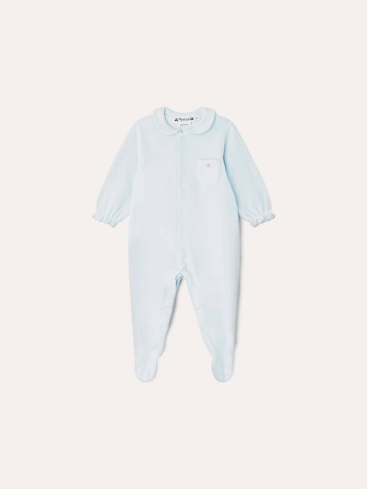 Baby Boys Blue Cotton Babysuit