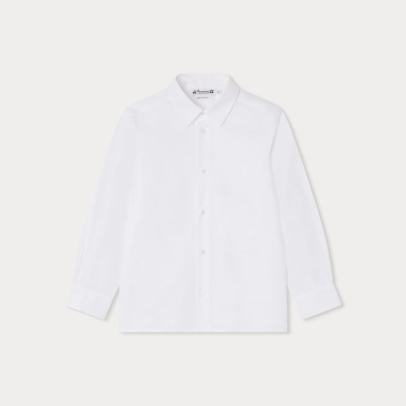 Boys White Cotton Shirt