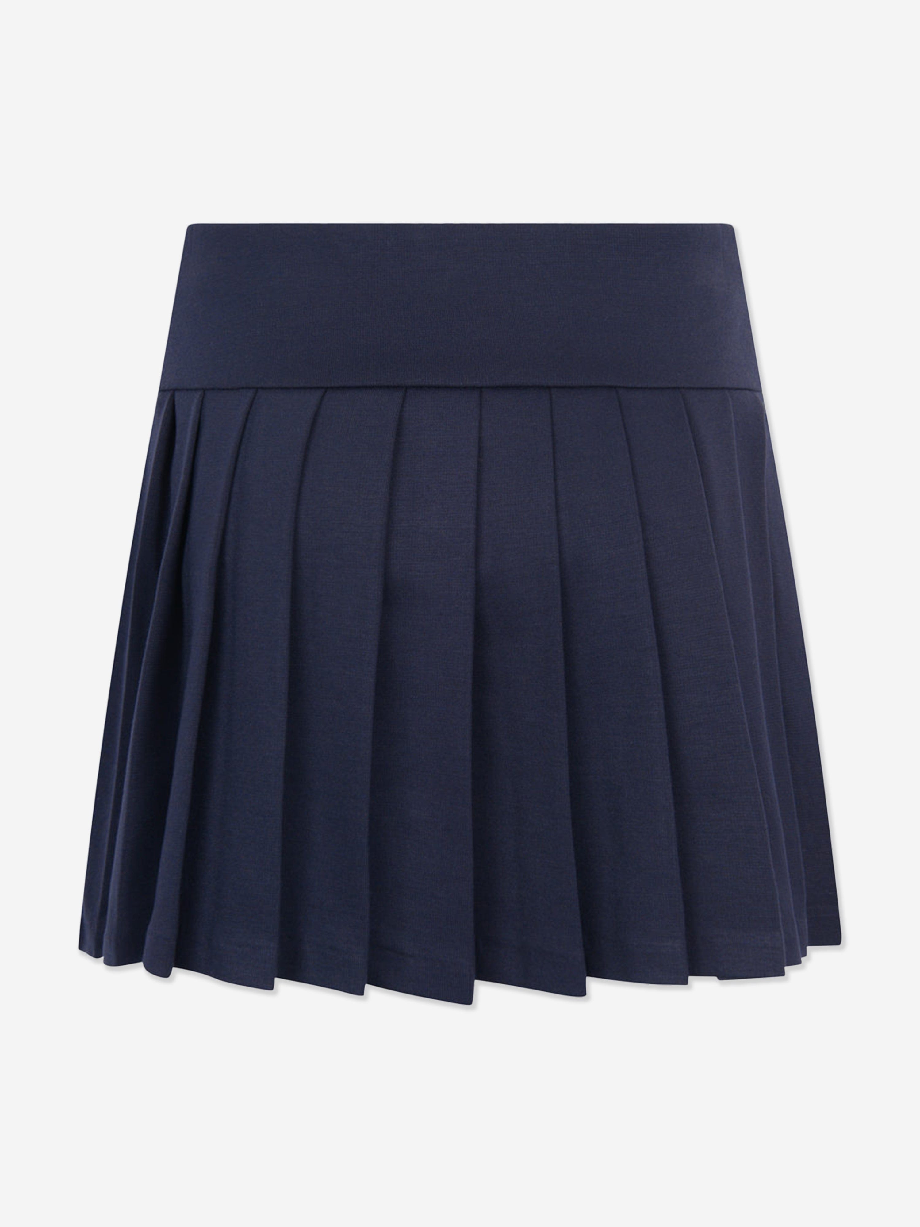 Ralph Lauren Girls Navy Pleated Ponte Skirt